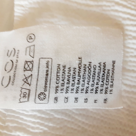 White Crinkled COS Longsleeve Top - Picture 7 of 9